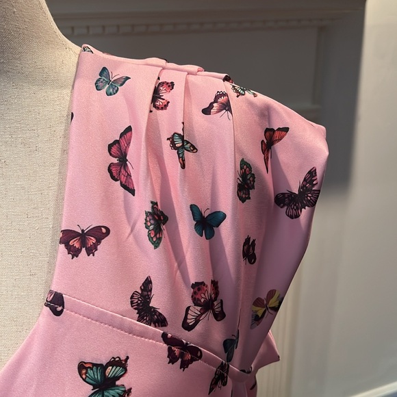 Dolly and Dottie Midi Swing Dress in Pink Butterfly Pattern.  US Size 22 Worn 1X - Picture 6 of 7